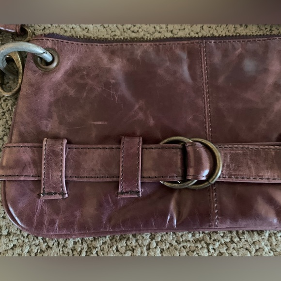 LATICO Purple Genuine Leather Clutch BAG Large Wristlet removable strap handle - Picture 4 of 13